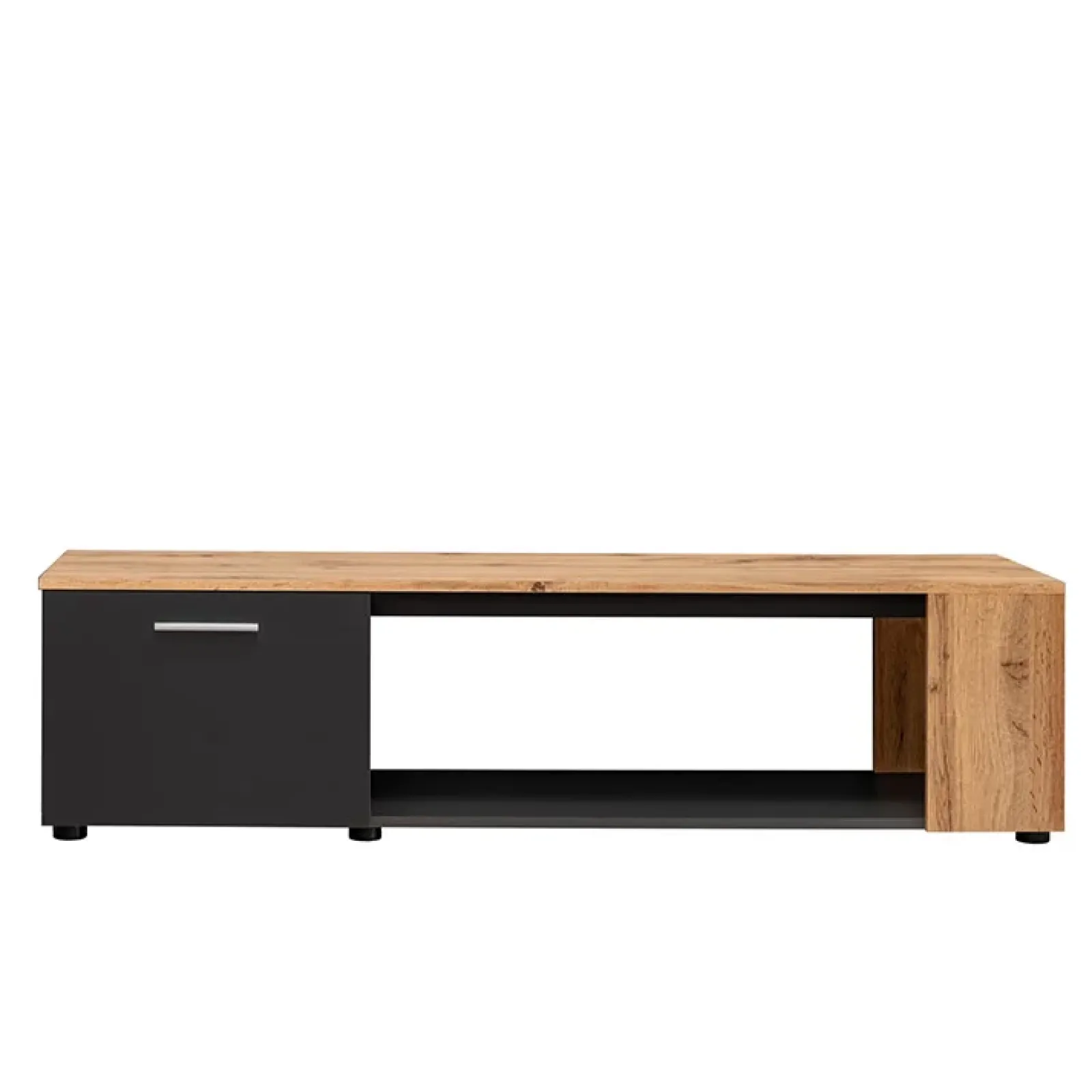Garnero Arredamenti Mobile Tv Basso|Mobili Tv Moderni-Mobile porta TV 150x39h cm soggiorno nero opaco rovere Caravaggio Nero Opaco - Rovere Rustico