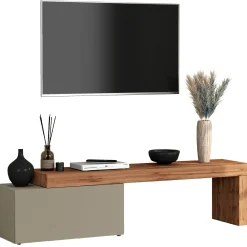 Garnero Arredamenti Mobile Tv Basso|Mobili Tv Moderni-Mobile porta tv 210x51h cm tortora rovere Block Tortora - Rovere