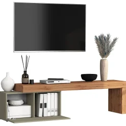 Garnero Arredamenti Mobile Tv Basso|Mobili Tv Moderni-Mobile porta tv 210x51h cm tortora rovere Block Tortora - Rovere