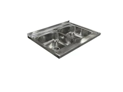 Garnero Arredamenti Mobili Sottolavello|Mobili Sottolavello-Mobile sottolavello cucina 80x86h cm multiuso con lavello 2 vasche acciaio inox bianco frassinato Talise Rovere Olmo