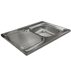 Garnero Arredamenti Mobili Sottolavello|Mobili Sottolavello-Mobile sottolavello cucina 80x86h cm multiuso con lavello 1 vasca destra acciaio inox Talise Bianco Frassinato
