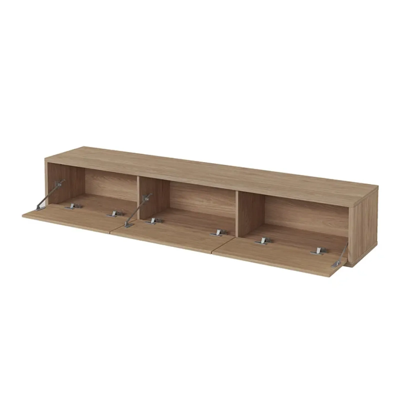 Garnero Arredamenti Mobile Tv In Legno|Mobile Tv Basso-Mobile TV soggiorno sospeso 180x32h cm 3 ante a ribalta Glem Rovere