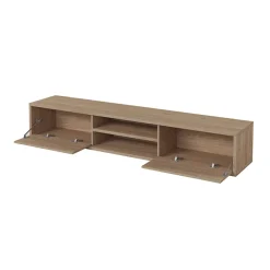 Garnero Arredamenti Mobile Tv In Legno|Mobile Tv Basso-Mobile TV soggiorno sospeso 180x32h cm 2 ante a ribalta 2 vani Glem Rovere