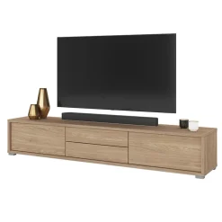 Garnero Arredamenti Mobile Tv In Legno|Mobile Tv Basso-Mobile TV soggiorno sospeso 180x32h cm 2 ante a ribalta 2 cassetti Glem Rovere