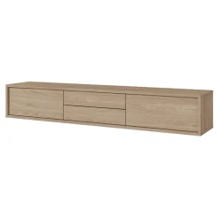 Garnero Arredamenti Mobile Tv In Legno|Mobile Tv Basso-Mobile TV soggiorno sospeso 180x32h cm 2 ante a ribalta 2 cassetti Glem Rovere