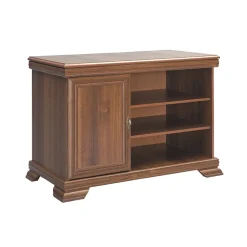 Garnero Arredamenti Mobile Tv In Legno|Mobile Tv Basso-Mobile TV 108x77h cm 1 anta 3 scaffali arte povera quercia Kelly Noce