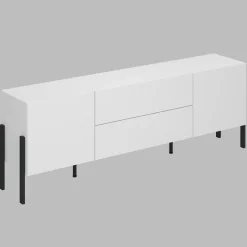 Garnero Arredamenti Mobile Tv Basso|Mobili Tv Moderni-Mobile TV 200x70h cm 2 ante 2 cassetti moderno bianco Simple Bianco Opaco
