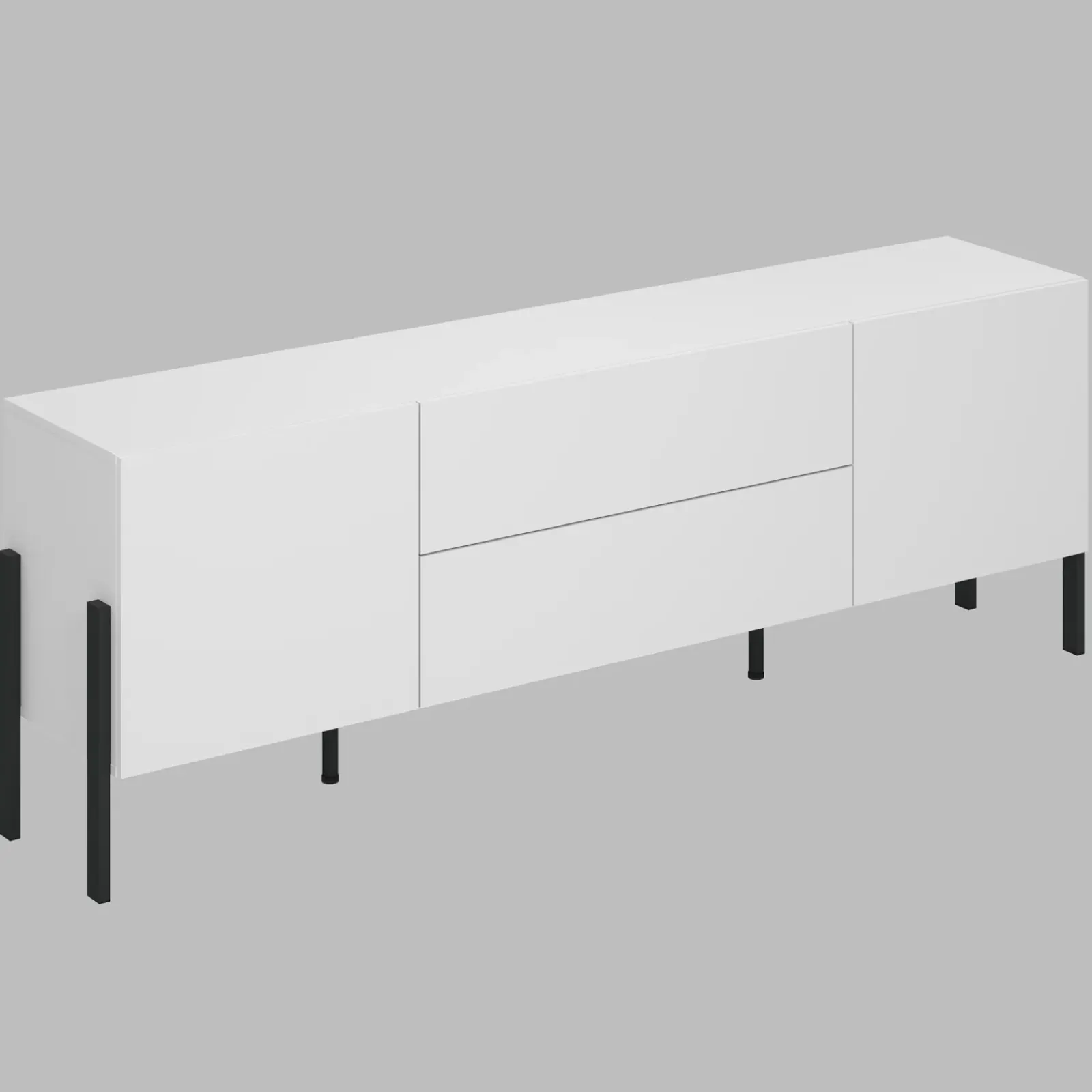 Garnero Arredamenti Mobile Tv Basso|Mobili Tv Moderni-Mobile TV 200x70h cm 2 ante 2 cassetti moderno bianco Simple Bianco Opaco