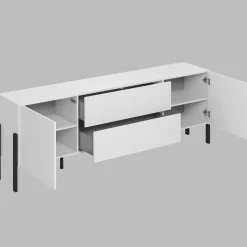Garnero Arredamenti Mobile Tv Basso|Mobili Tv Moderni-Mobile TV 200x70h cm 2 ante 2 cassetti moderno bianco Simple Bianco Opaco
