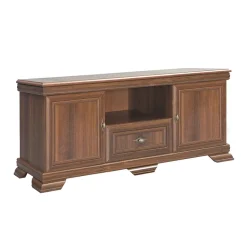 Garnero Arredamenti Mobile Tv In Legno|Mobile Tv Basso-Mobile TV 158x59h cm 2 ante 1 cassetto arte povera quercia Kelly Noce