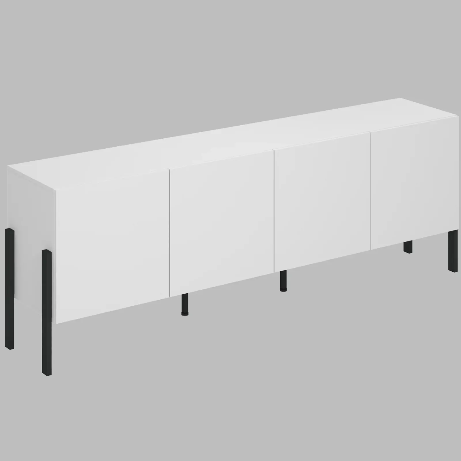 Garnero Arredamenti Mobile Tv Basso|Mobili Tv Moderni-Mobile TV 200x70h cm 4 ante moderno bianco Simple Bianco Opaco