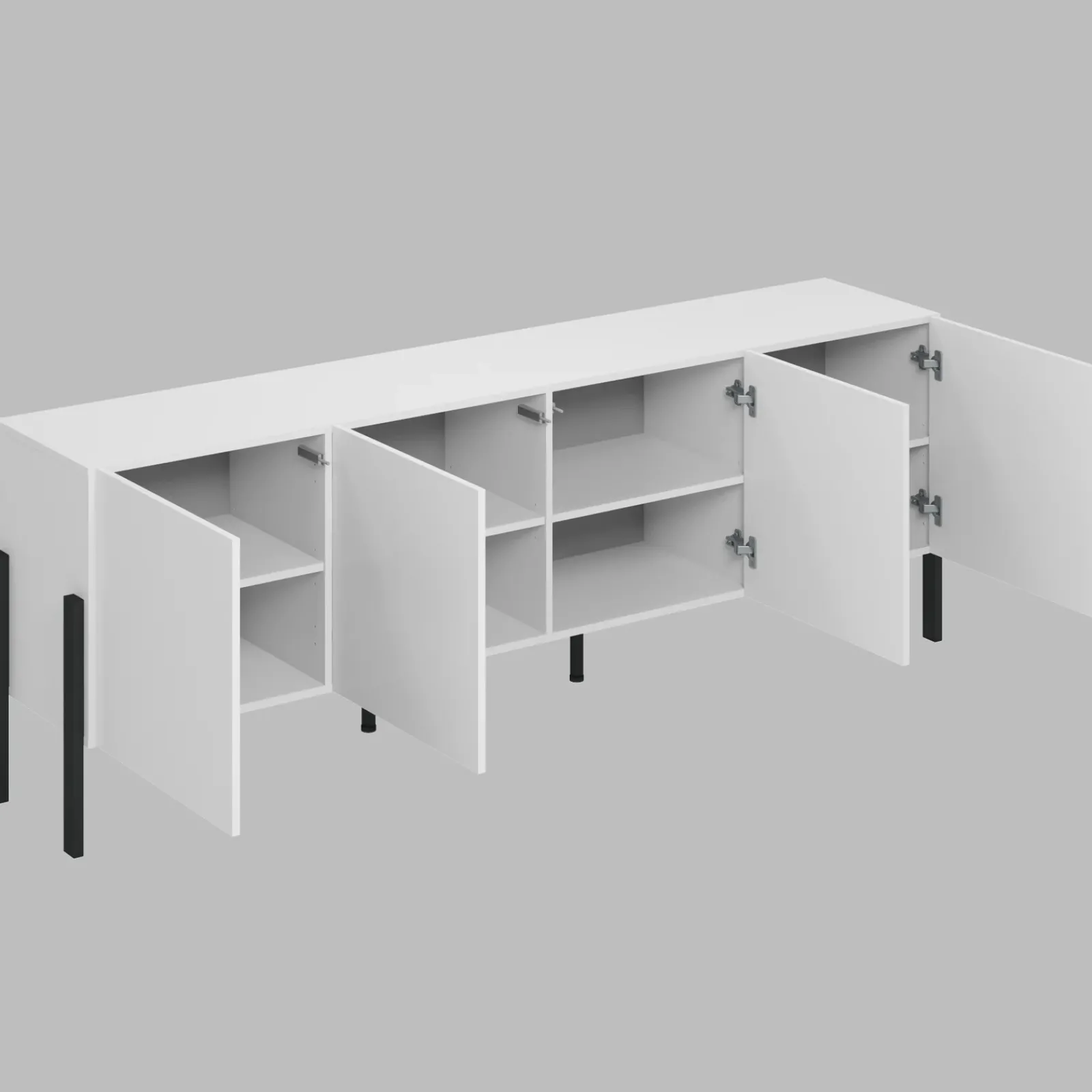 Garnero Arredamenti Mobile Tv Basso|Mobili Tv Moderni-Mobile TV 200x70h cm 4 ante moderno bianco Simple Bianco Opaco