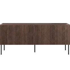 Garnero Arredamenti Mobili Tv Moderni|Mobile Tv Moderno-Mobile TV 191x58h cm 4 ante noce scuro con frontali serigrafati Savanna