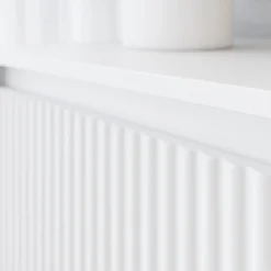 Garnero Arredamenti Mobile Tv Basso|Mobili Tv Moderni-Mobile TV 174x60h cm 2 cassetti design cannettato bianco Strike Bianco Opaco