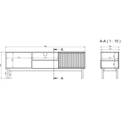 Garnero Arredamenti Mobile Tv In Legno|Mobile Tv Basso-Mobile TV 159x53h cm design cannettato rovere Colby
