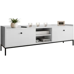 Garnero Arredamenti Mobile Tv Basso|Mobili Tv Moderni-Mobile TV 180x55h cm design moderno bianco Pollon
