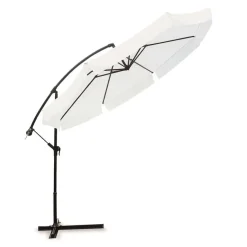 Garnero Arredamenti Ombrelloni Da Giardino-Ombrellone da giardino con braccio laterale 300x300cm bianco Panda