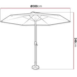 Garnero Arredamenti Ombrelloni Da Giardino-Ombrellone da giardino 300x300cm nero Fiorella Beige