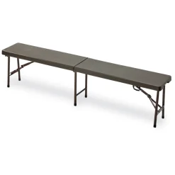 Garnero Arredamenti Panchine Da Giardino-Panca da esterno pieghevole 183x44cm in acciaio Unica Marrone