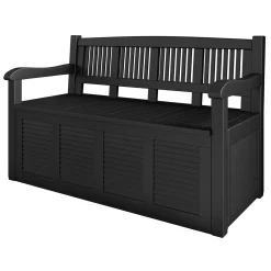 Garnero Arredamenti Panchine Da Giardino-Panca da giardino con contenitore grigio scuro Clementina