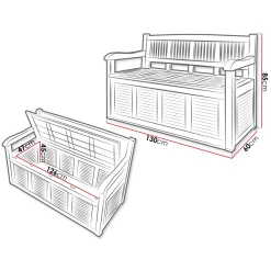 Garnero Arredamenti Panchine Da Giardino-Panca da giardino con contenitore grigio scuro Clementina