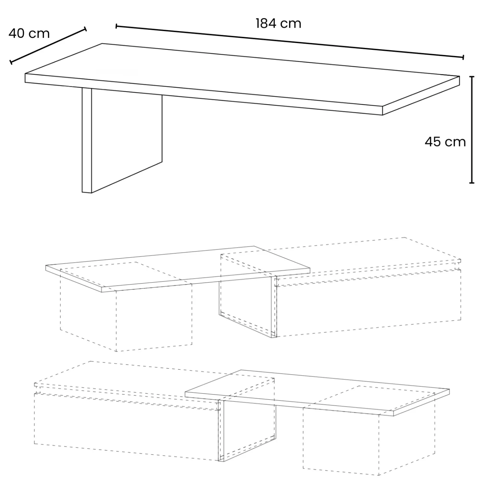 Garnero Arredamenti Mensole E Pensili-Panca da terra 184x45h cm chiaro Sunset Rovere