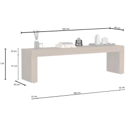 Garnero Arredamenti Mobile Tv Basso|Mobili Tv Moderni-Panca porta tv 180x51h cm rovere Block