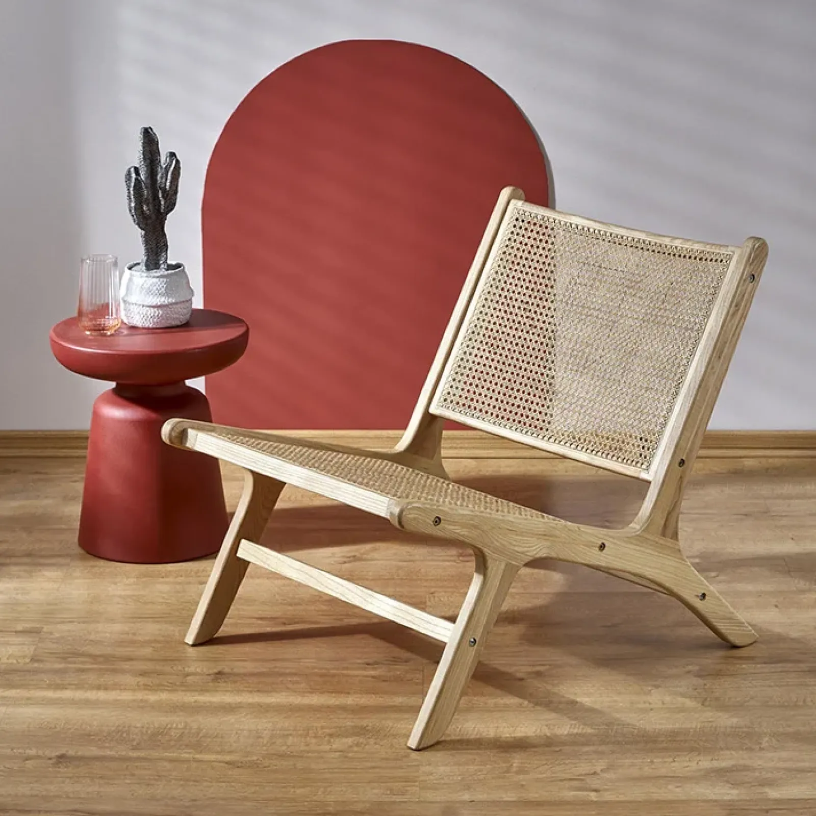 Garnero Arredamenti Poltrone Design-Panca relax moderna in rattan naturale Salvin Rovere