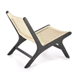 Garnero Arredamenti Poltrone Design|Poltrone Relax-Panca relax moderna in rattan naturale Salvin Nero