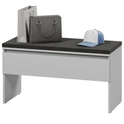 Garnero Arredamenti Panca Ingresso-Panca scarpiera 92x50cm con imbottitura Accent Grigio