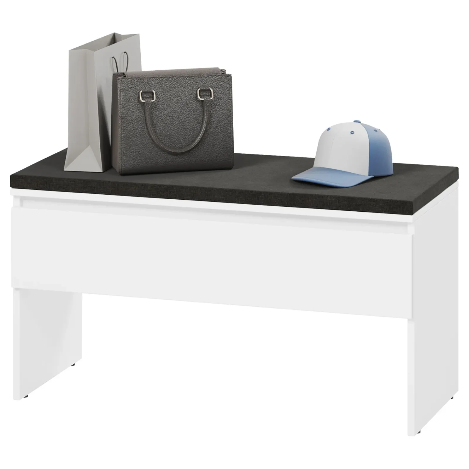 Garnero Arredamenti Panca Ingresso-Panca scarpiera 92x50cm con imbottitura bianco Accent Bianco Opaco