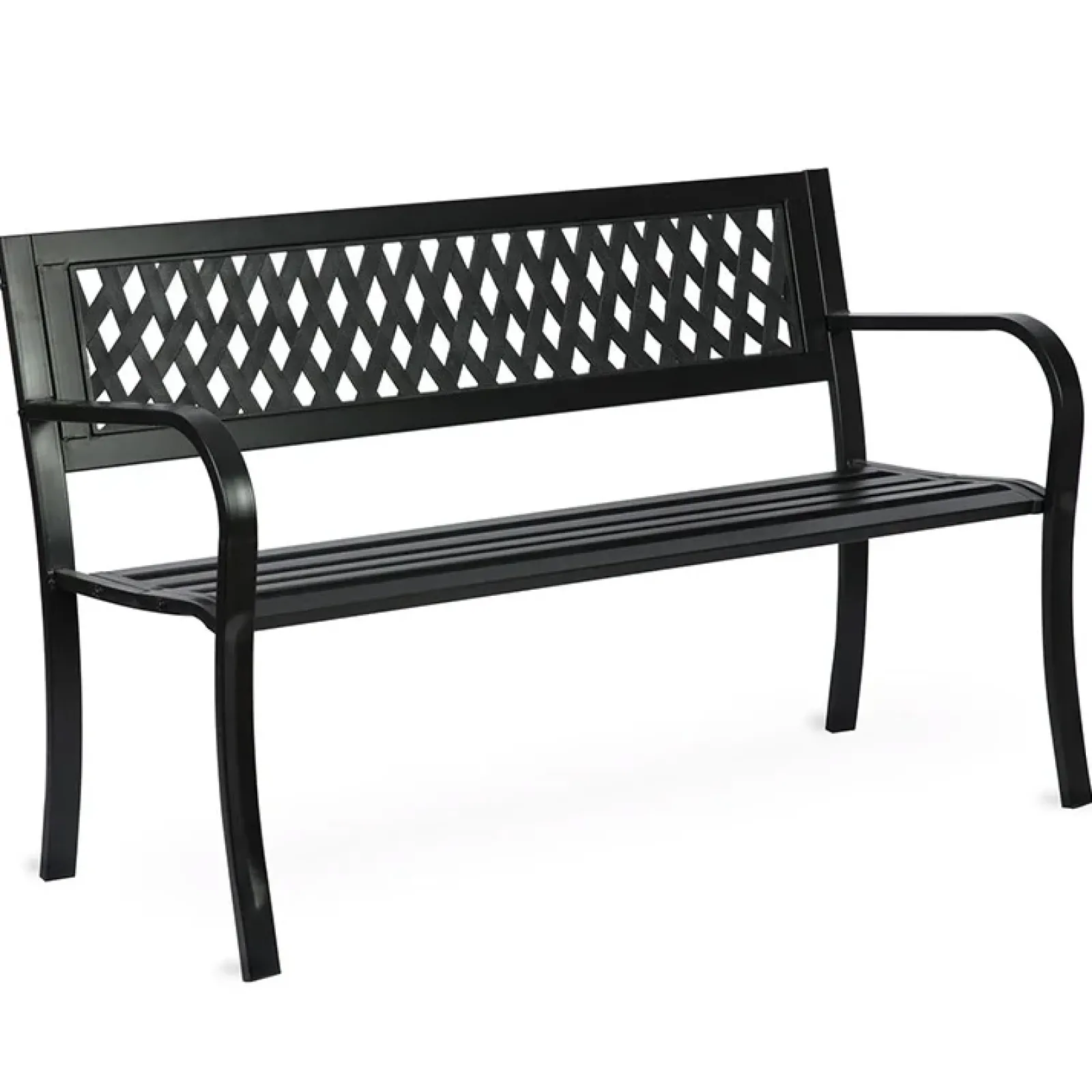 Garnero Arredamenti Panchine Da Giardino-Panchina con schienale da giardino metallo nero Sitdown