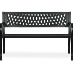 Garnero Arredamenti Panchine Da Giardino-Panchina con schienale da giardino metallo nero Sitdown