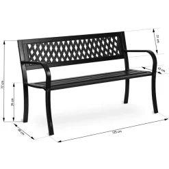 Garnero Arredamenti Panchine Da Giardino-Panchina con schienale da giardino metallo nero Sitdown