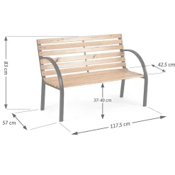 Garnero Arredamenti Panchine Da Giardino-Panchina da giardino con schienale rovere Sit