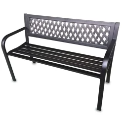 Garnero Arredamenti Panchine Da Giardino-Panchina moderna da giardino in metallo nero Agata