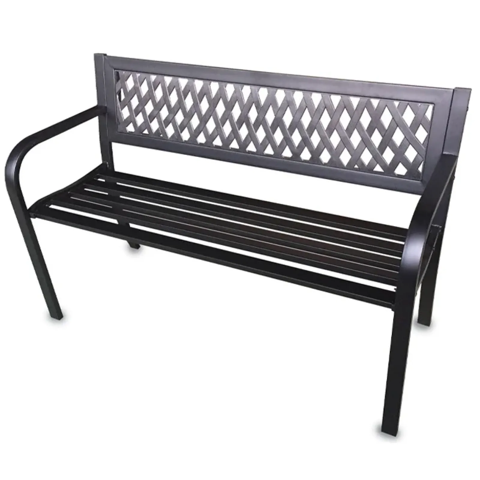 Garnero Arredamenti Panchine Da Giardino-Panchina moderna da giardino in metallo nero Agata