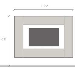 Garnero Arredamenti Parete Attrezzata A Terra|Pareti Attrezzate-Parete attrezzata sospesa 196x180h cm moderna bianco lucido rovere chiaro Sunset 97