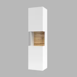 Garnero Arredamenti Parete Attrezzata Sospesa|Pareti Attrezzate-Parete attrezzata sospesa 226x140h cm bianco rovere Fusion 1 Bianco Opaco