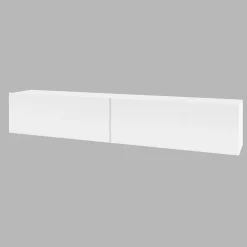 Garnero Arredamenti Parete Attrezzata Sospesa|Pareti Attrezzate-Parete attrezzata sospesa 226x140h cm bianco rovere Fusion 1 Bianco Opaco