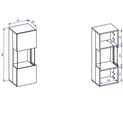 Garnero Arredamenti Parete Attrezzata Sospesa|Pareti Attrezzate-Parete attrezzata sospesa 226x140h cm nero rovere  Fusion 2 Nero Opaco