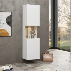 Garnero Arredamenti Parete Attrezzata Sospesa|Pareti Attrezzate-Parete attrezzata sospesa 226x140h cm bianco rovere Fusion 2 Bianco Opaco