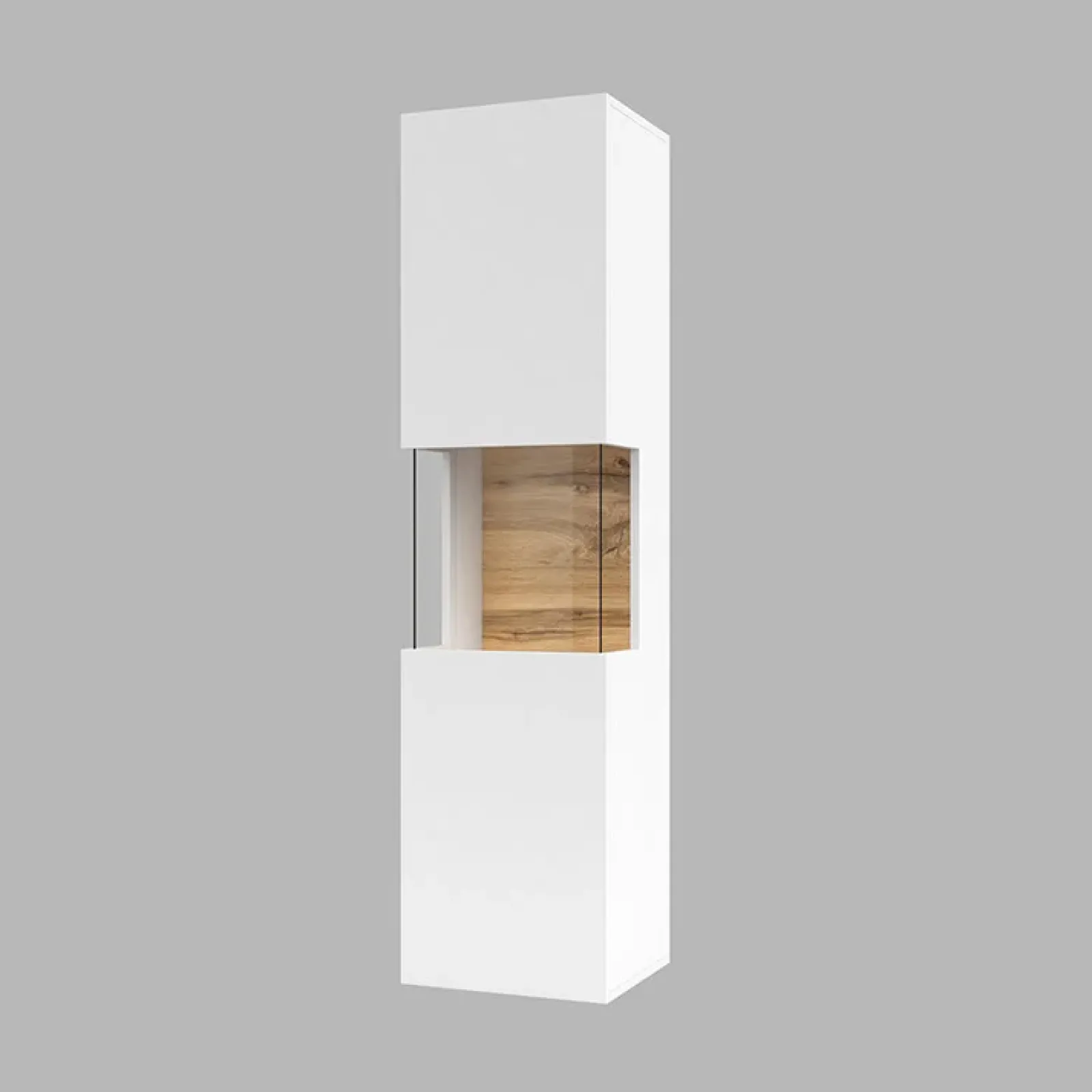 Garnero Arredamenti Parete Attrezzata Sospesa|Pareti Attrezzate-Parete attrezzata sospesa 226x140h cm bianco rovere Fusion 2 Bianco Opaco