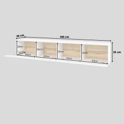Garnero Arredamenti Parete Attrezzata Sospesa|Pareti Attrezzate-Parete attrezzata sospesa 226x140h cm bianco rovere Fusion 2 Bianco Opaco