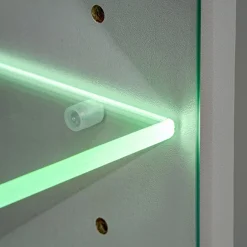 Garnero Arredamenti Parete Attrezzata Sospesa|Pareti Attrezzate-Parete attrezzata sospesa 220x148h cm nero rovere grigio perla Violina