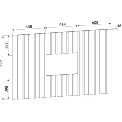Garnero Arredamenti Parete Attrezzata Sospesa|Pareti Attrezzate-Parete attrezzata sospesa 220x148h cm nero rovere grigio perla Violina