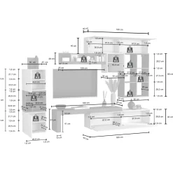 Garnero Arredamenti Parete Attrezzata A Terra|Pareti Attrezzate-Parete attrezzata 350x200h cm antracite rovere Block 3 Antracite - Rovere