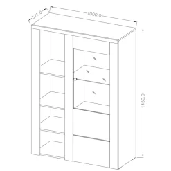 Garnero Arredamenti Parete Attrezzata A Terra|Pareti Attrezzate-Parete attrezzata 325x206h cm bianco frassinato rovere Paloma 2 Bianco Frassinato - Noce