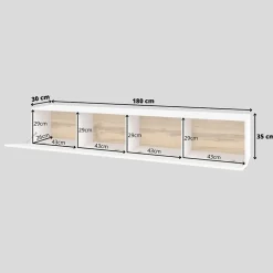 Garnero Arredamenti Parete Attrezzata A Terra|Pareti Attrezzate-Parete attrezzata 226x140h cm bianco rovere Fusion 1 Bianco Opaco