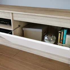 Garnero Arredamenti Parete Attrezzata A Terra|Pareti Attrezzate-Parete attrezzata 260x181h cm moderna bianco opaco rovere sonoma Himal